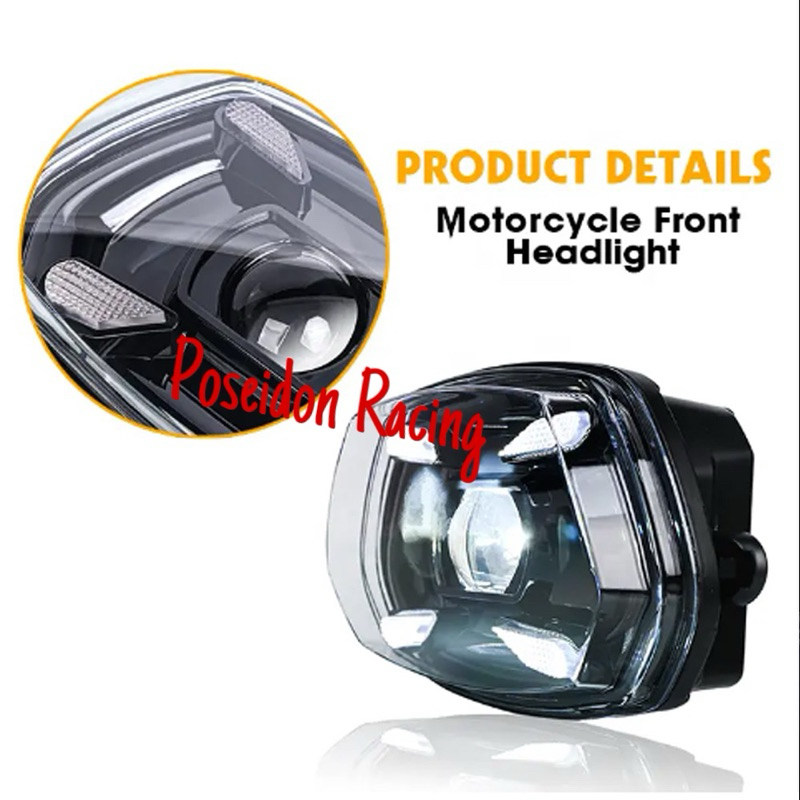 LAMPU DEPAN VESPA NEW MODE X SHOCKET PNP WATERPROOFT Poseidon Racing