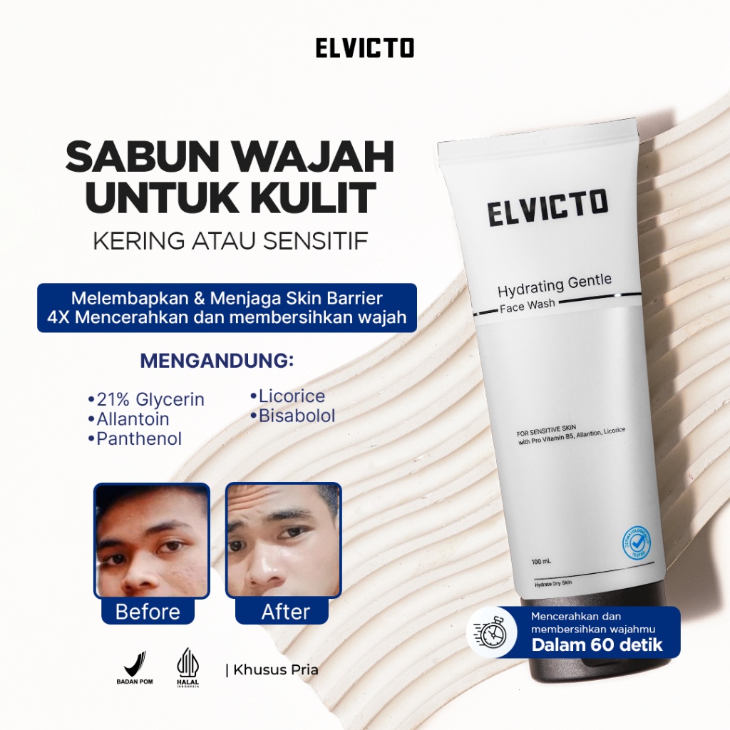 Original ELVICTO HYDRATING GENTLE FACE WASH murah