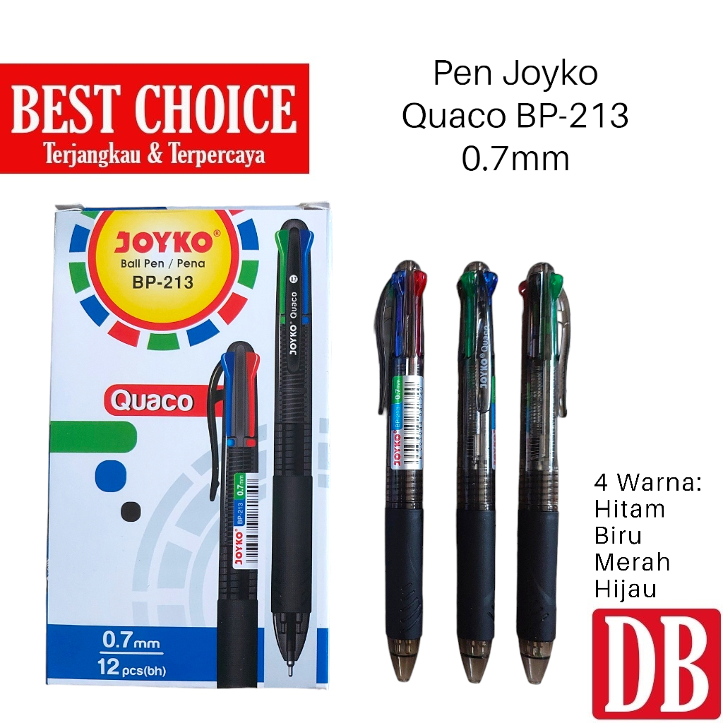 

Pulpen / Ballpoint / Pena 4 Warna Joyko BP-213 Quaco 0.7mm