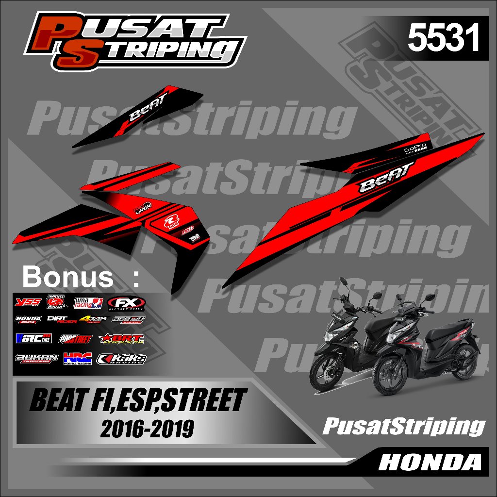 (PUSAT 5531 ) Striping Striping Beat Fi Esp Street 2016 2017 2018 2019 - Striping Beat Beat Desain V