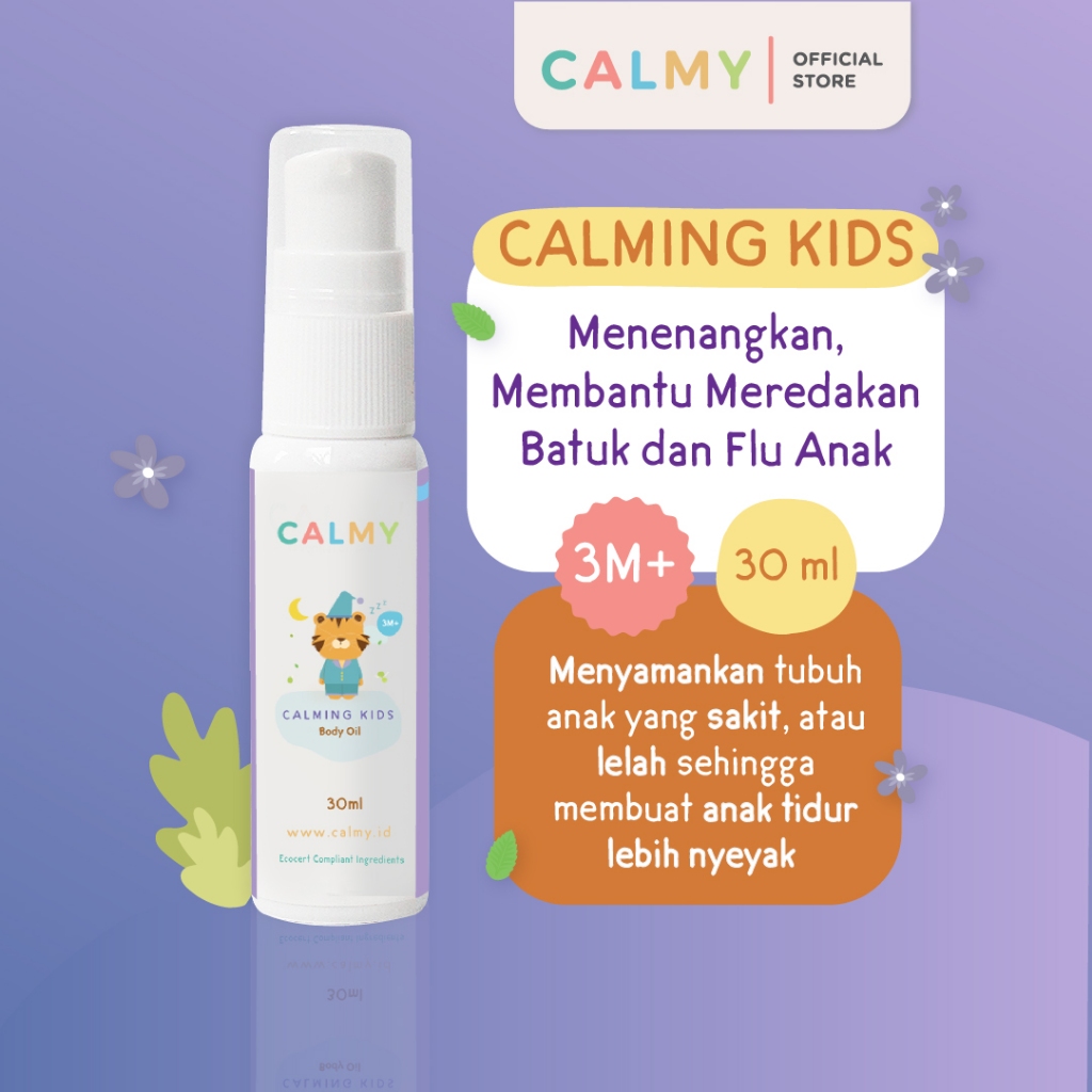 Calmy Calming Kids 30ml - Pereda Demam, Pilek dan Gejala Flu Anak Tanpa Obat dan Membantu Bayi Tidur