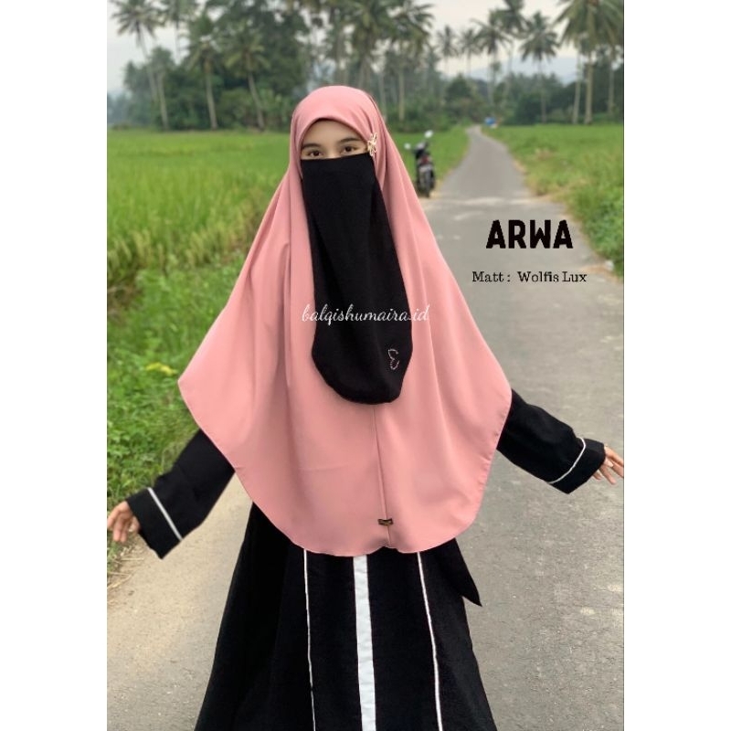 Balqis - Khimar Instan Arwa bahan wolfis premium lux tanpa cadar