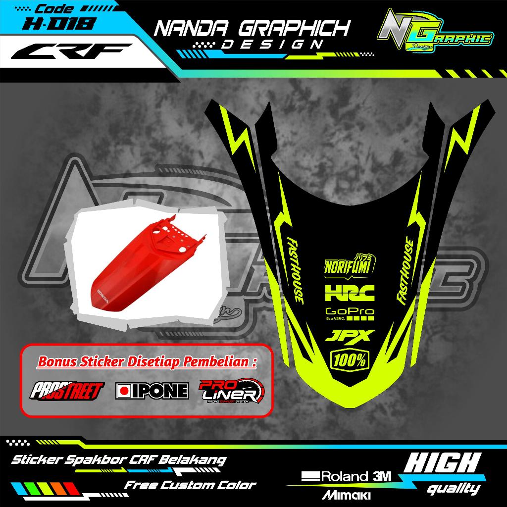 Sticker Spakbor Belakang CRF 150L Stiker Selebor Honda CRF Stiker Berkualitas Variasi Warna