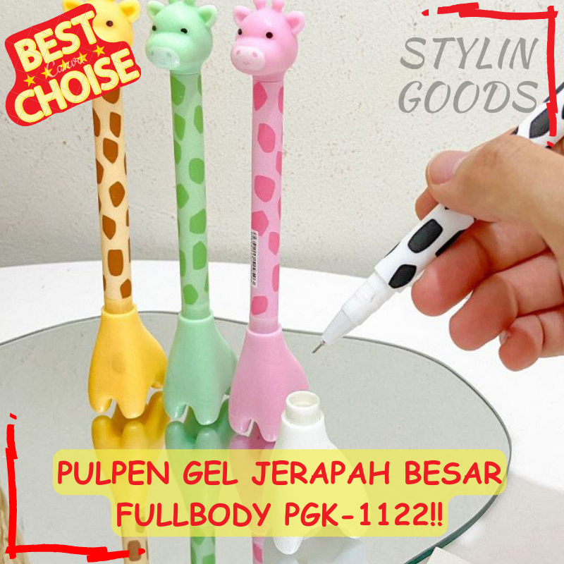 

TERSEDIA VARIAN 4 8 12 PCS / LUSINAN PULPEN GEL JERAPAH BESAR FULLBODY PGK-1122 / PULPEN GEL MOTIF JERAPAH PINK HIJAU PUTIH DAN KUNINGTINTA DI JAMIN NYATA HARGA TERMURAH