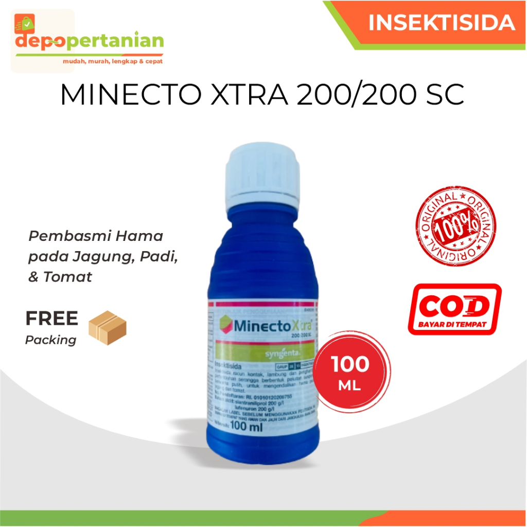 Depo Pertanian - Insektisida Minecto Xtra 100ml Obat Pembasmi Ulat Grayak Jagung dan Tomat MINECTO X