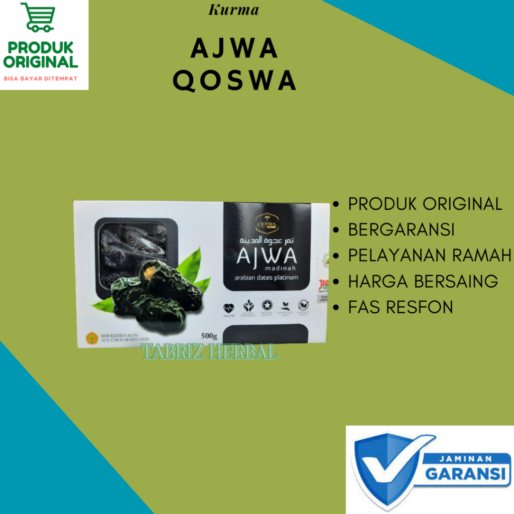 

kurma ajwa premium 500 gram qoswa kurma jadied