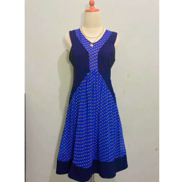 Dress couture mewah megar model midi mini vintage casual parisian look bahan polyester stretch melar