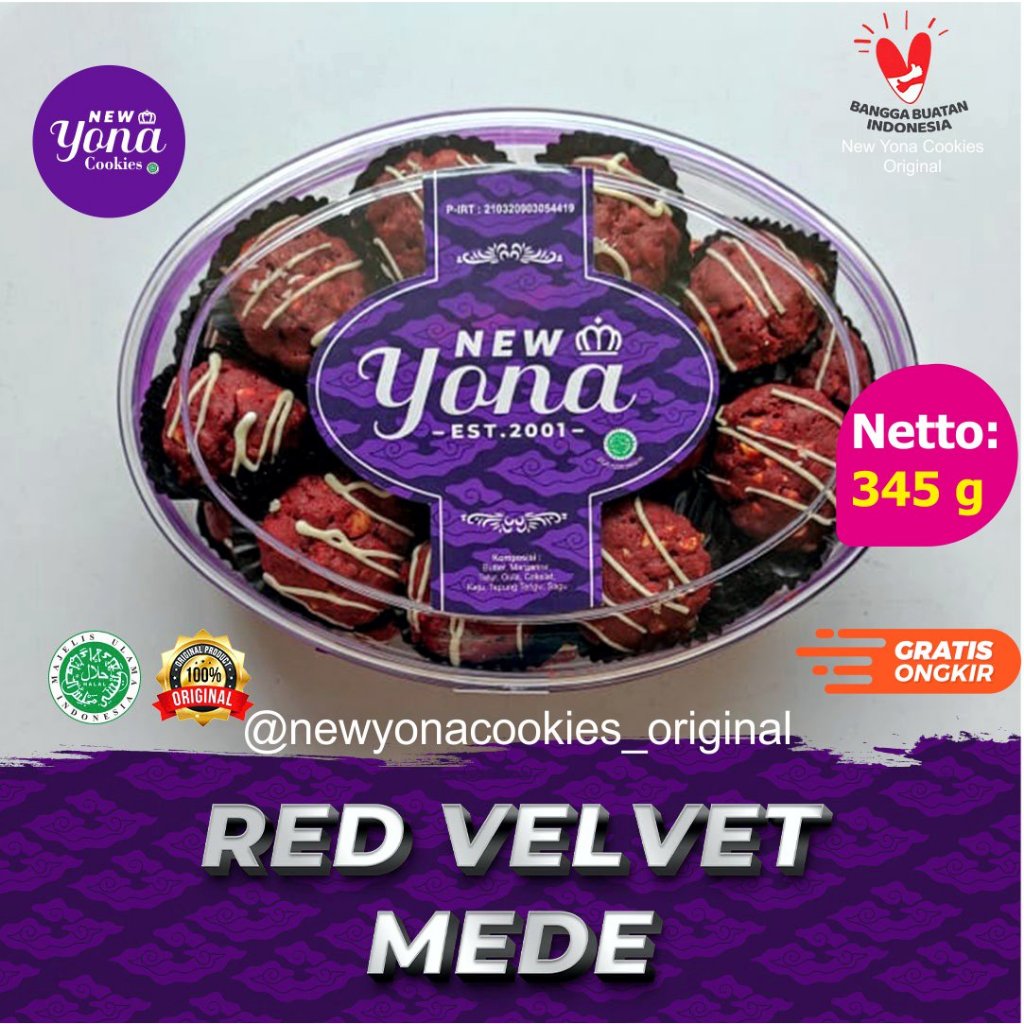 

[Ready] Kue Kering Lebaran New Yona Cookies - Red Velvet