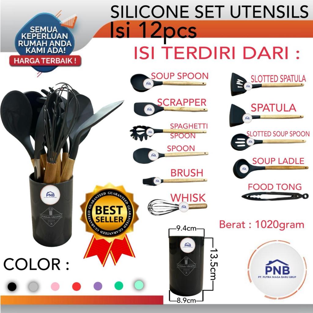 Silicone Utensil Set 11 + Bucket / Kitchen Silicon Utensil Set 12