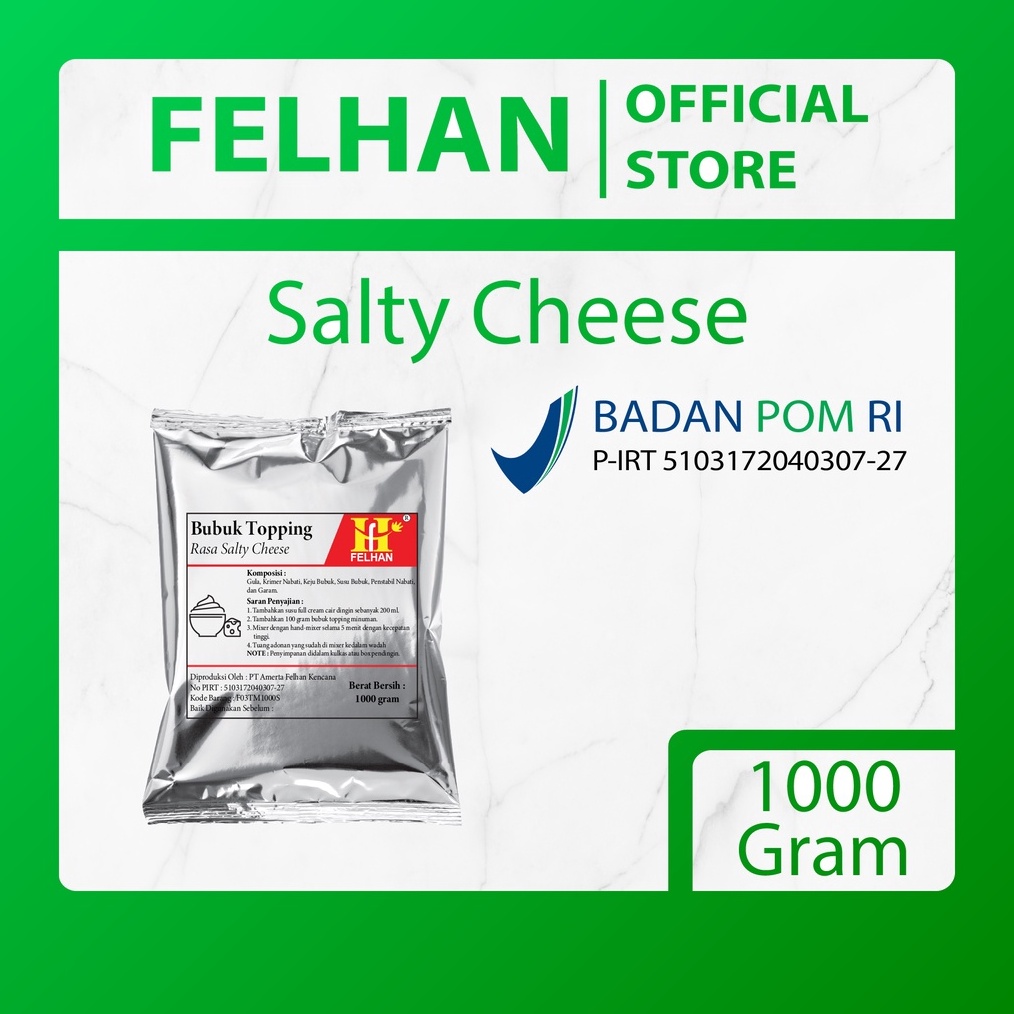 

Terlaris Today FELHAN Bubuk Topping Minuman Salty Cheese 1 gram