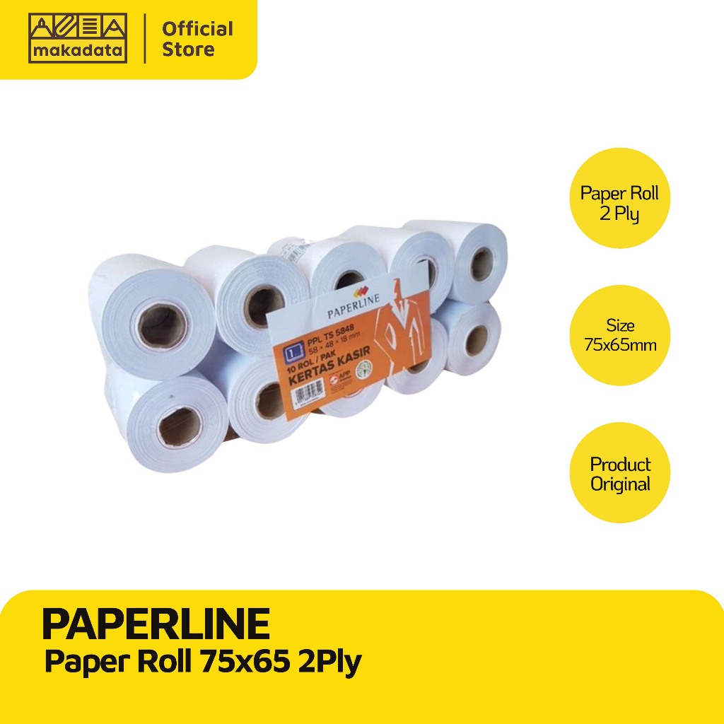 PAPER ROLL PAPERLINE 75x 65 2ply (100)