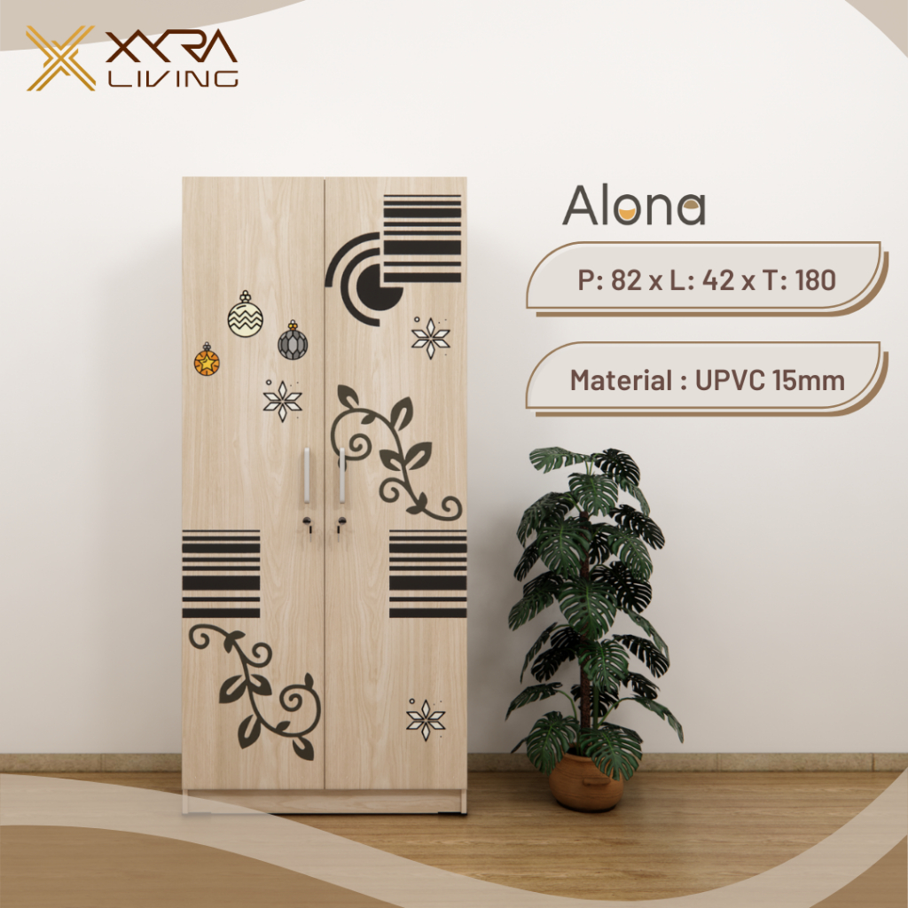 Lemari Pakaian UPVC Alona 2 Pintu