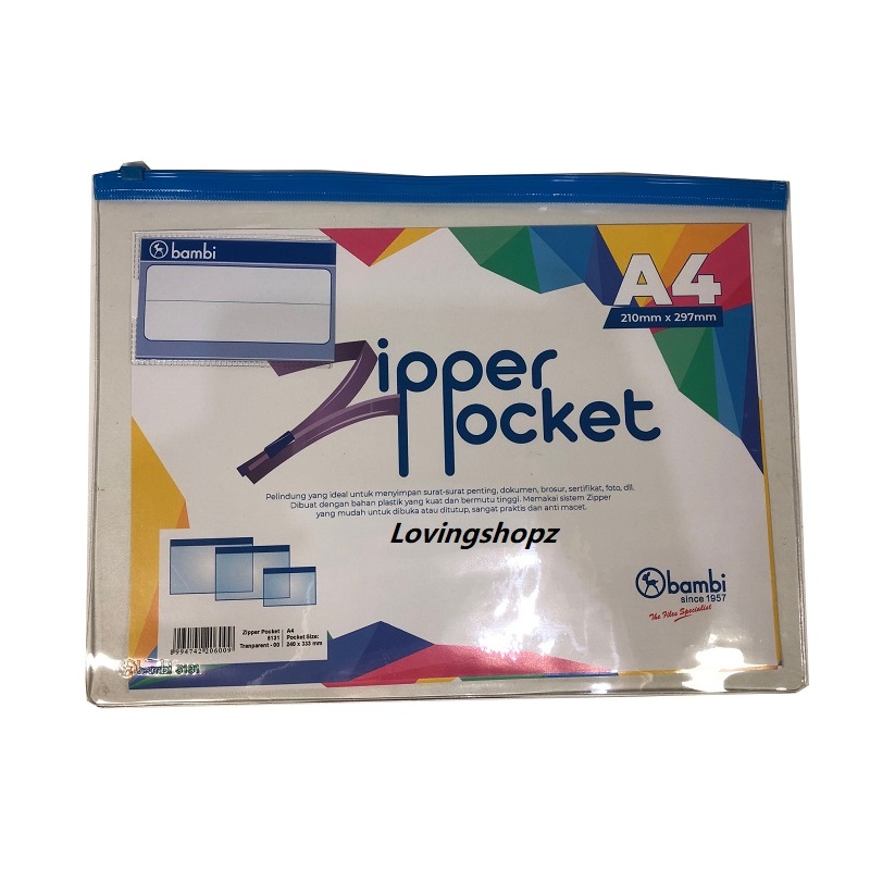 

Zipper Pocket Bambi A4 5131