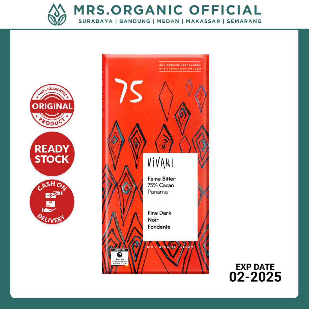

Coklat Vivani Fine Dark Cocoa 75% 80 gr