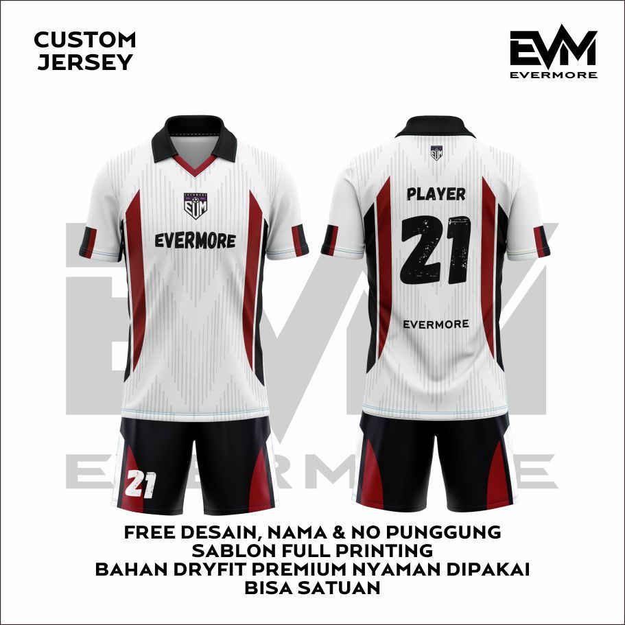 Jersey RED SPARK Futsal Bisa Custom Bahan Premium EVM