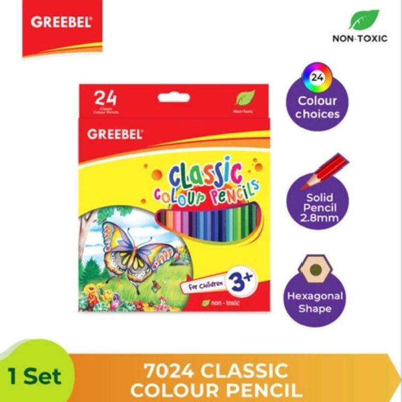 

Pensil warna Greebel 24 Warna panjang ( 1set/24wrn )