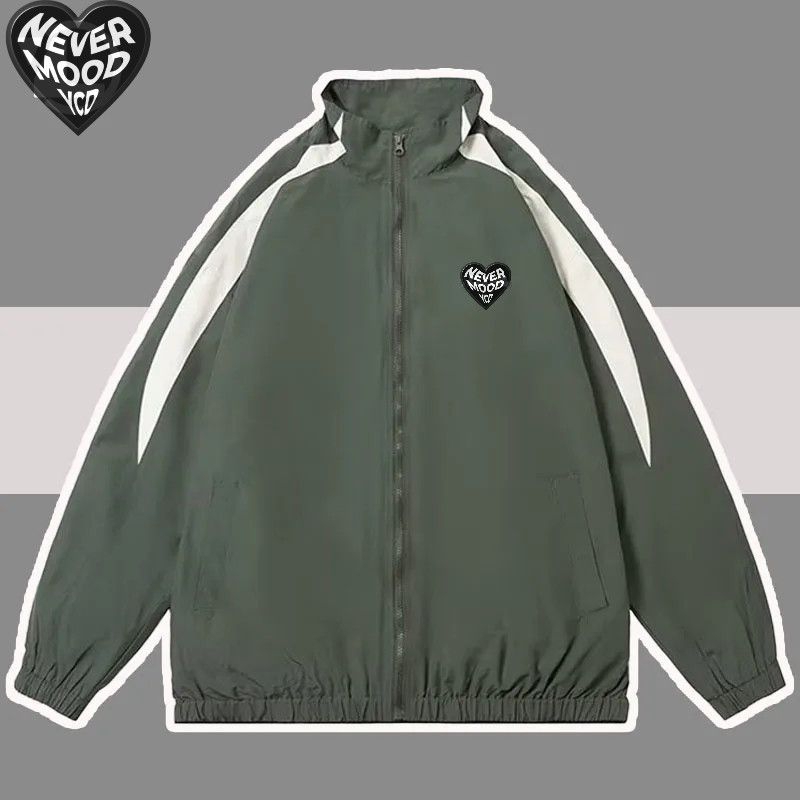 RYZ PROJECT Jaket versity girls retro men Never disain waterproof hangat