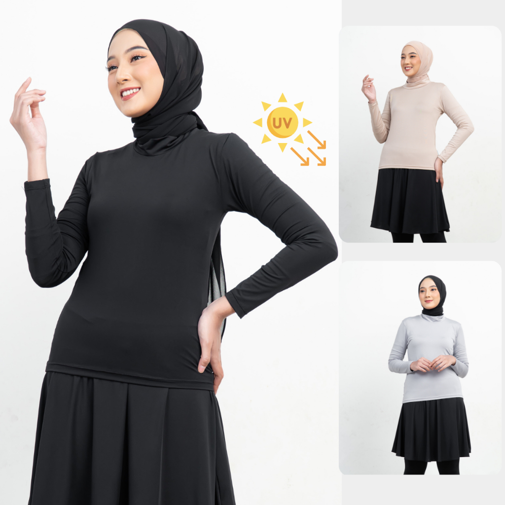 Moesfit Manset Daleman Lengan Panjang Inner Wanita Hitam Manset Spandek Manset Olahraga Wanita Dalem