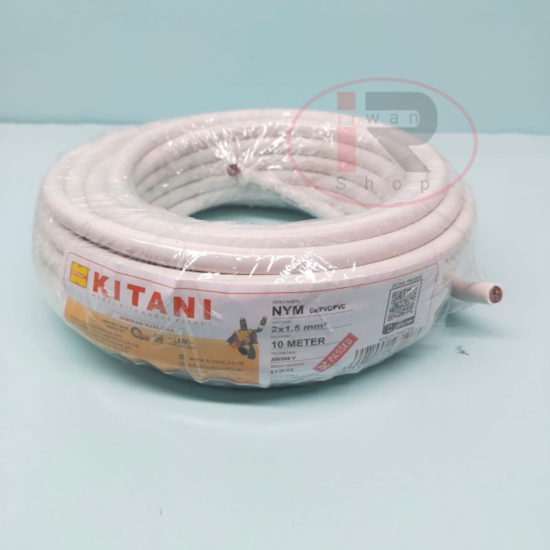 Kabel NYM Kitani 2 x 1.5 mm 10 Meter / Kabel Kawat 2 x 1.5mm Kitani 10 Meter