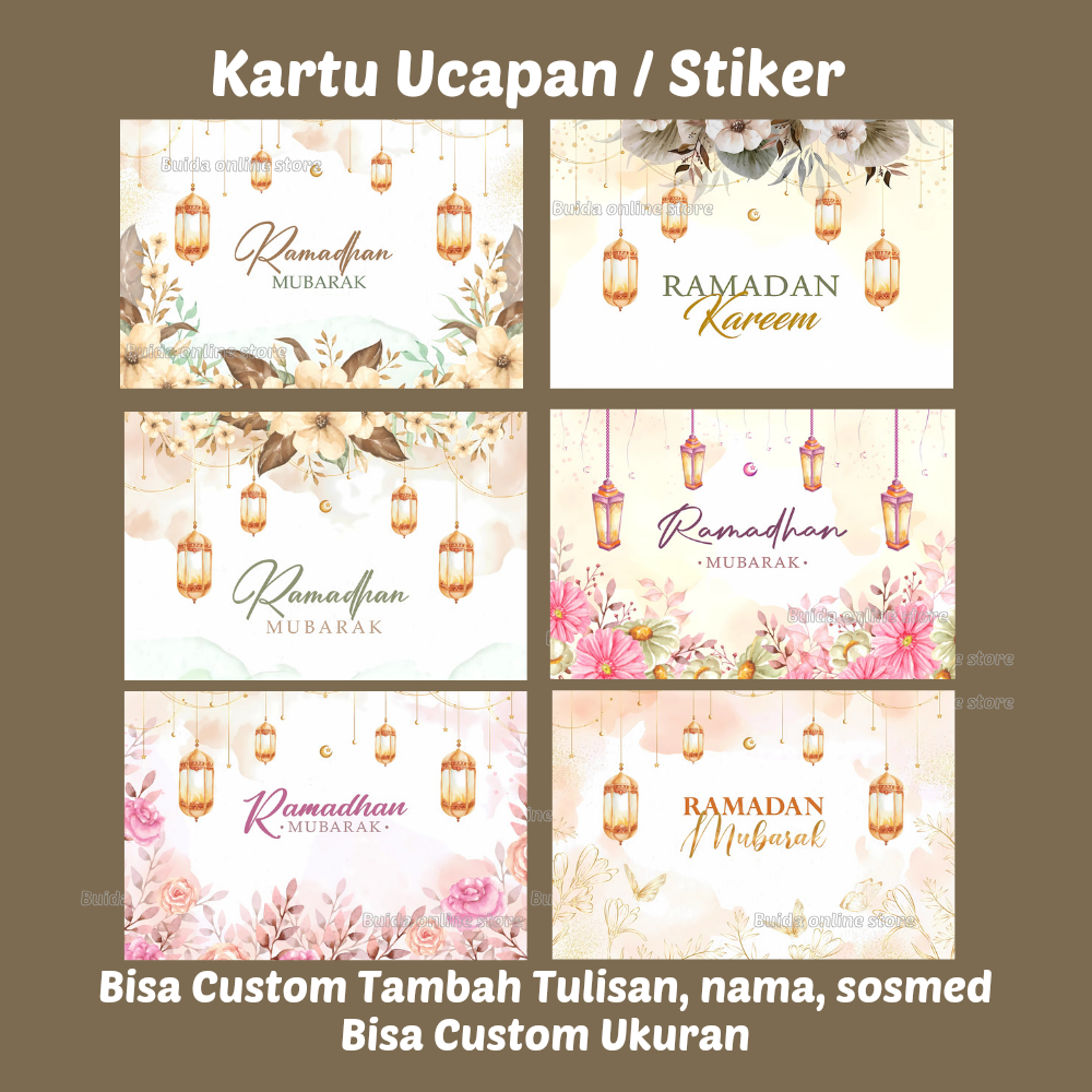 

Stiker Kartu Ucapan Marhaban Ya Ramadhan Mubarak Label Selamat menunaikan ibadah puasa ramadan kareem dekorasi kemasan hiasan kotak kue dus box cup puding takjil hantaran bingkisan hampers parcel label toples thinwall mika motif bunga aesthetic floral