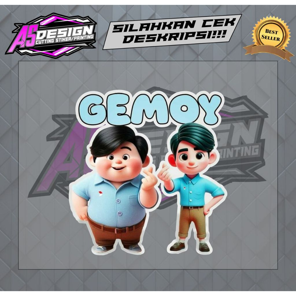 STIKER CAPRES PRABOWO GIBRAN GEMOY VINYLCUT STIKER PRINCUT