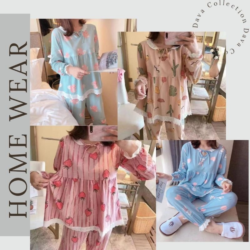 Piyama Wanita Dewasa Import/Baju Tidur Wanita Import/Piyama Korea/Piyama Kekinian