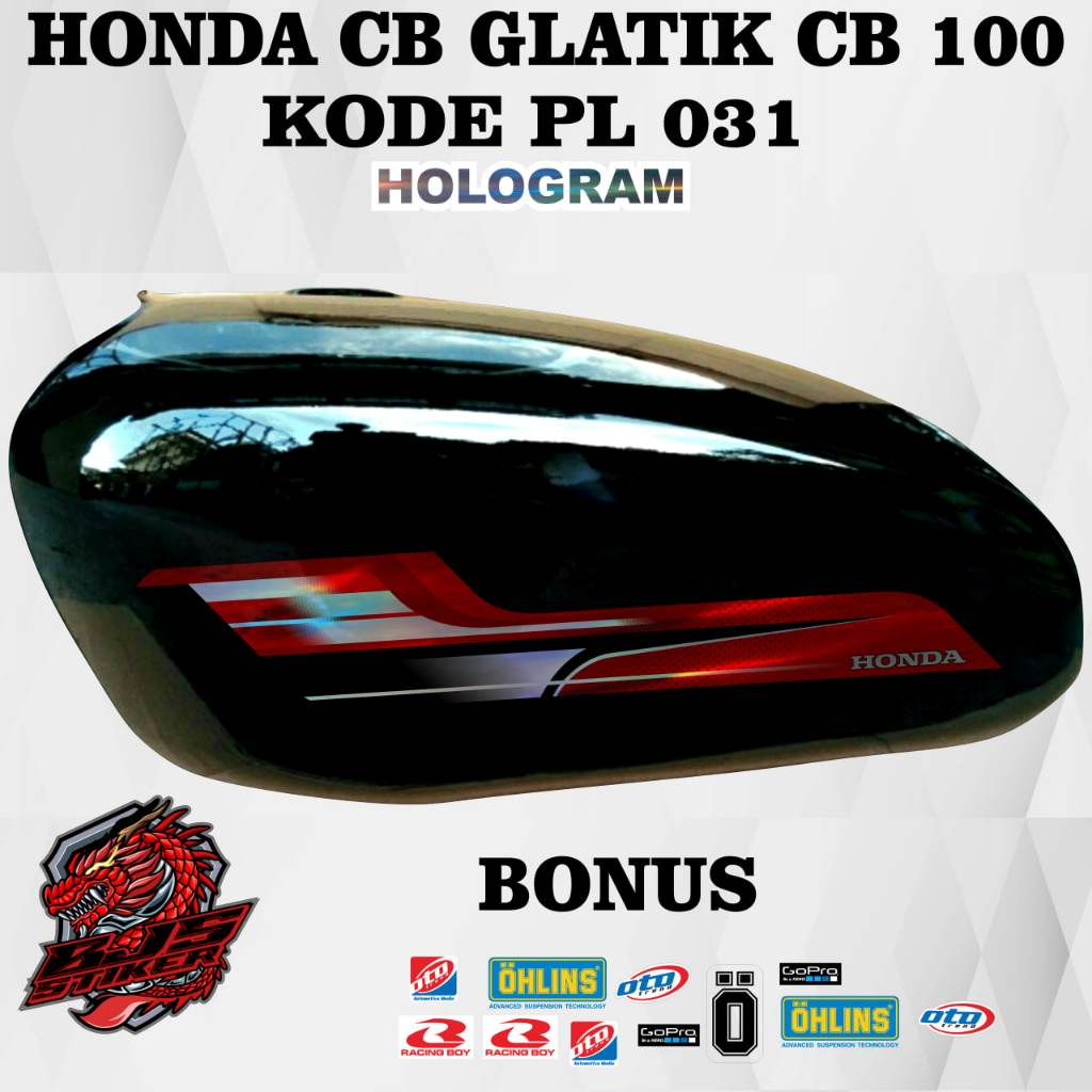 Striping CB 100 CB GLATIK - stiker striping list hologram variasi honda CB 100 CB GLATIK PL 031