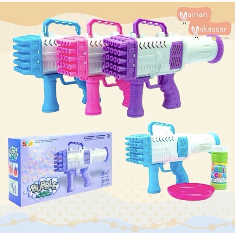 Makassar  Mainan Bubble Gun Bazoka 25 Hole Rocket Launcher Gelembung