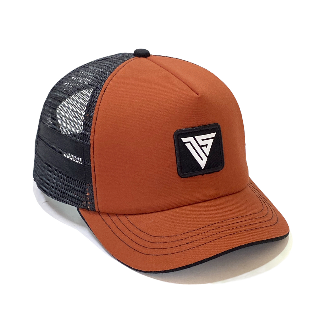 Topi Trucker lidah Pendek Topi Pria Trucker Jaring Coklat Topi jaring Pria