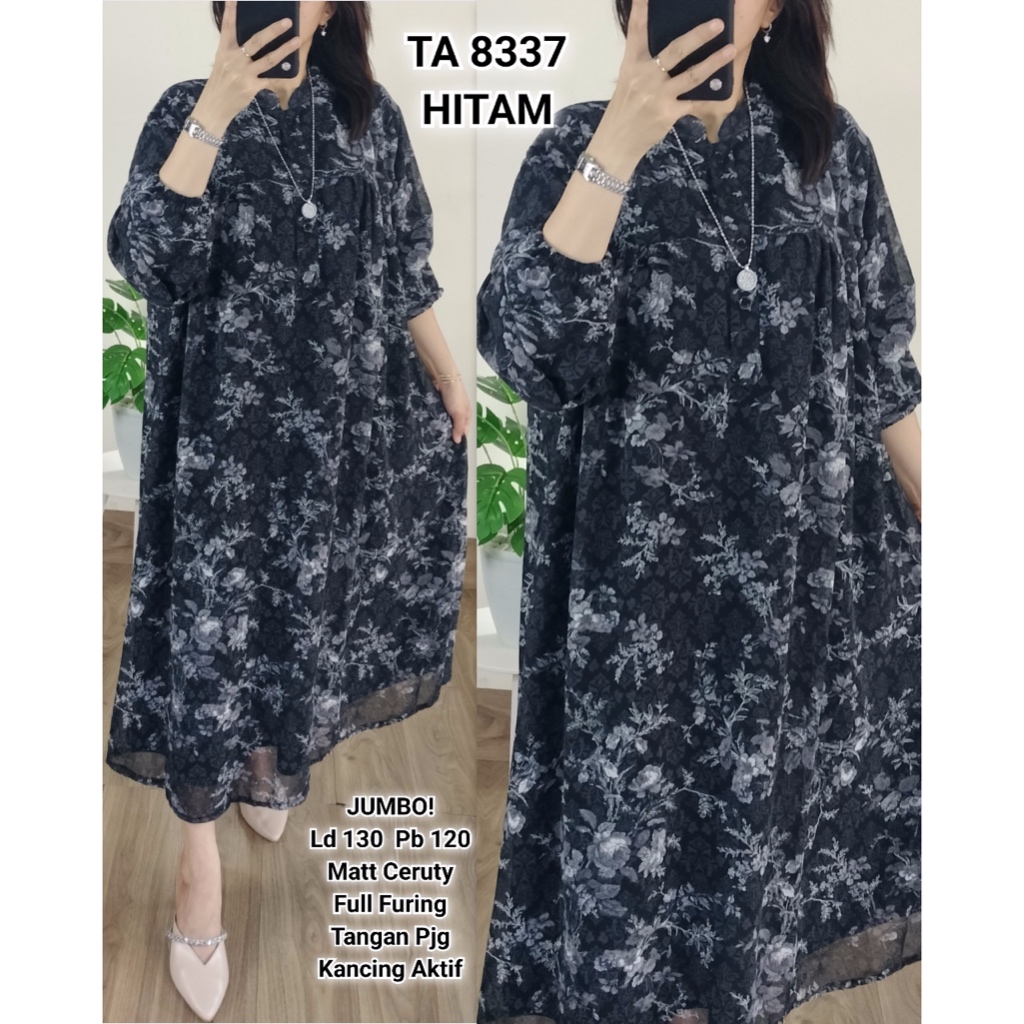 8337 Midi Dress Jumbo Ceruty Bunga