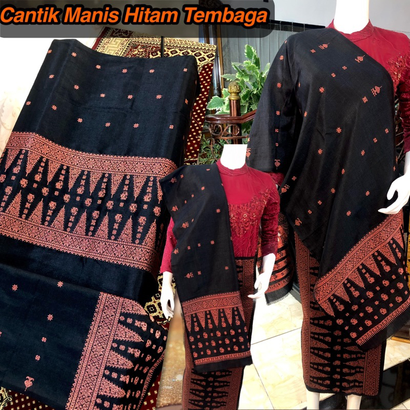Songket Cantik Manis tretes mider Hitam Tembaga/ Songket Tenun Palembang asli Tenun Tangan/ilham son