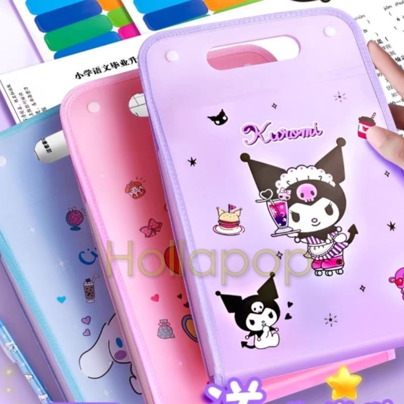 HOP Map file holder sekat tas les  Motif Karakter Lucu Anak Cartoon Kartun