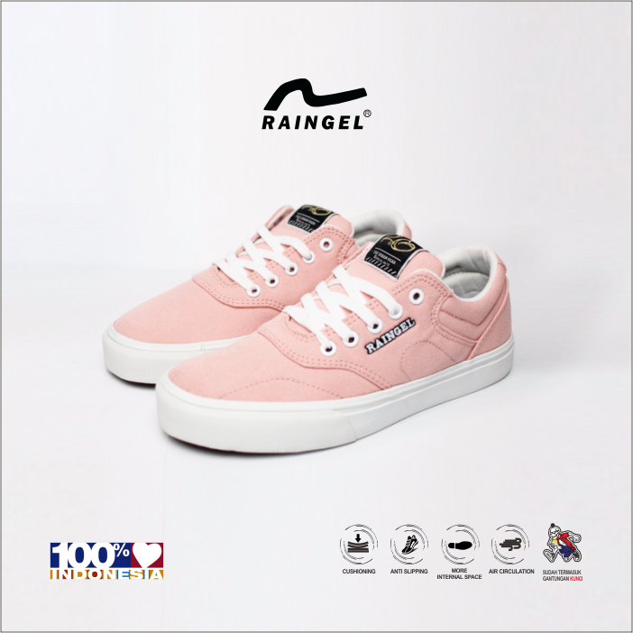 Saless Raingel Chili - Sepatu Local Brand Original - White Peach