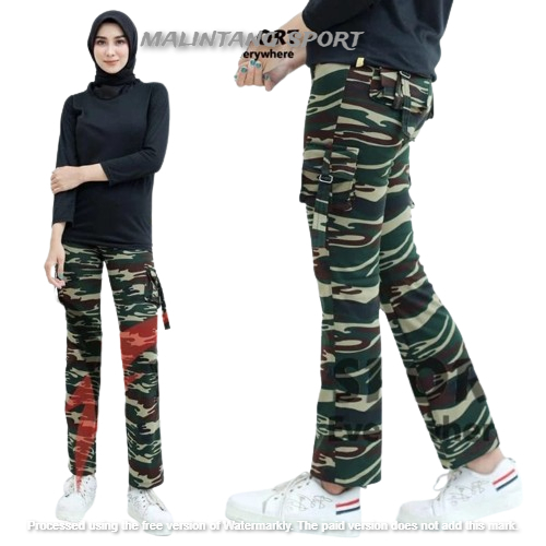 celana senam yovis sport / celana senam kargo army / celana senam panjang wanita loreng army