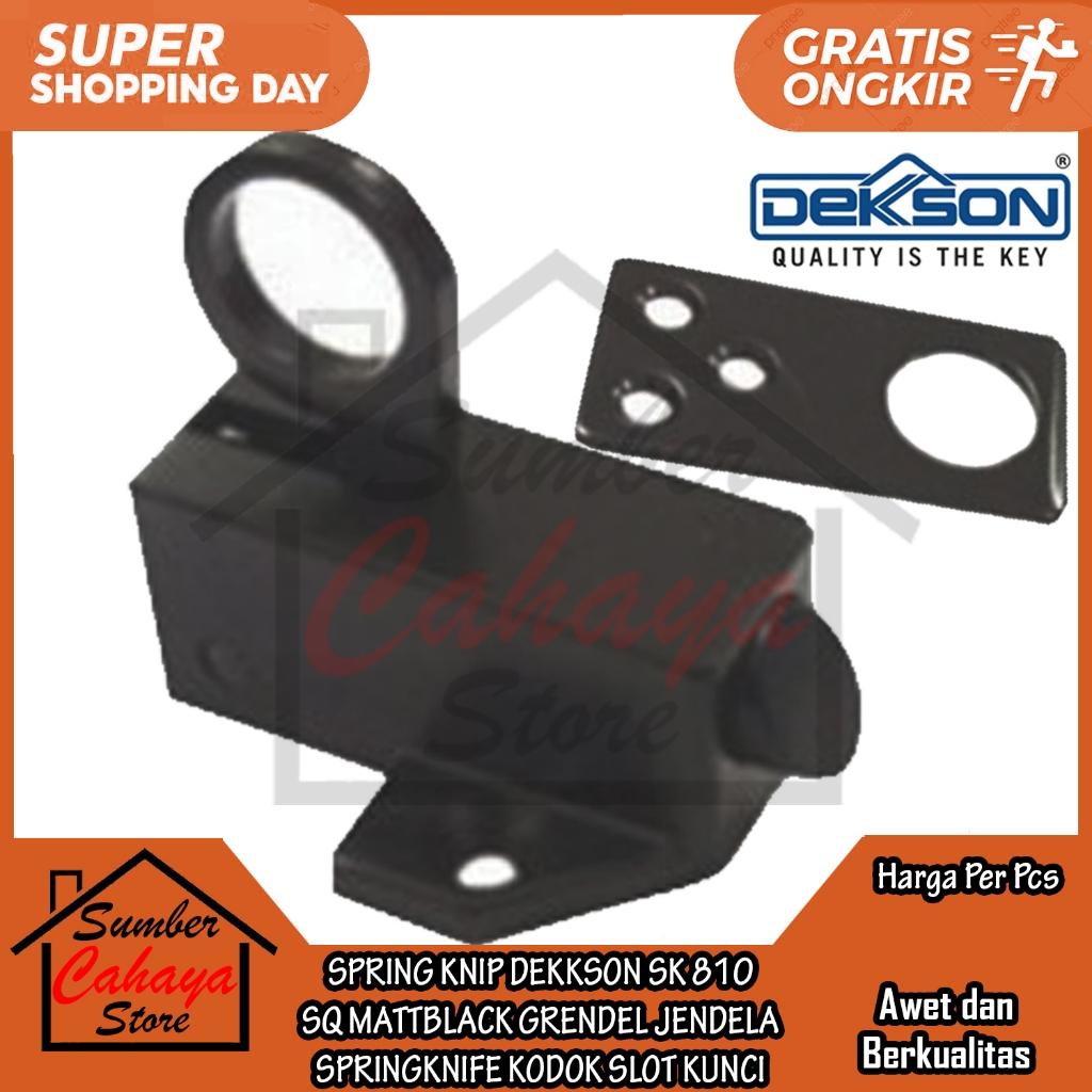 Grendel Slot Jendela Spring Knip Dekkson Sk 810 Sq Matt Black Springknife Kodok Selot Kunci Pintu Ru