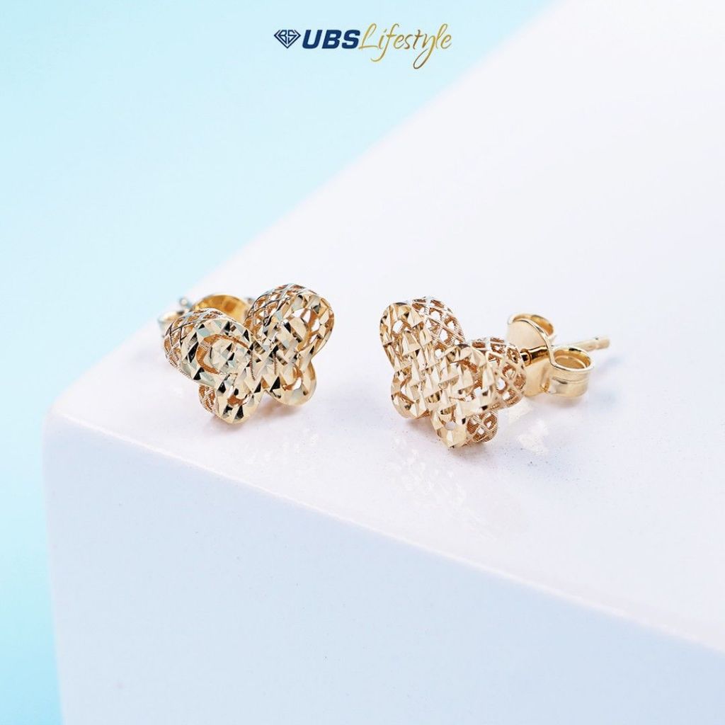 Anting Tusuk emas tua emas asli 16k anting kupu giwang UBS anting wanita