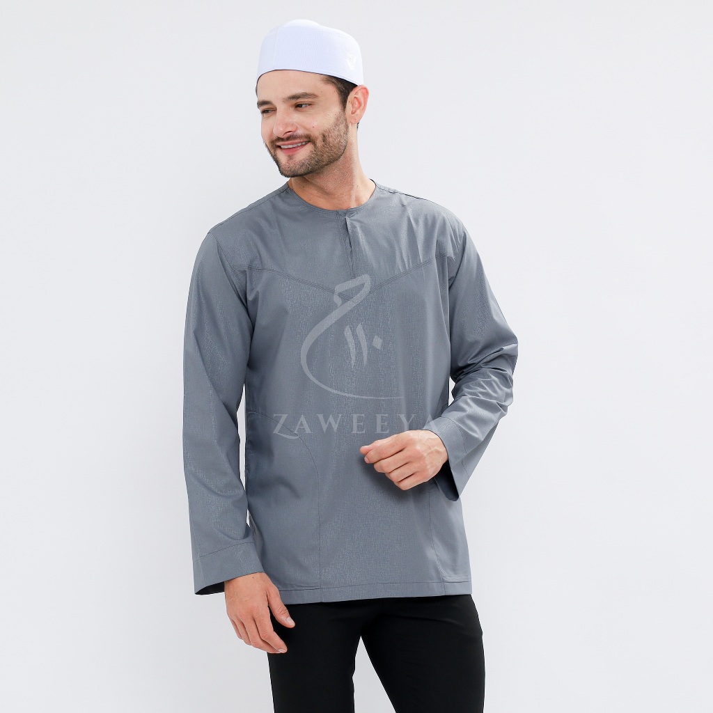 ZAWEEYA Baju Koko Mumtaz Series – Model Emir Emboss Polos