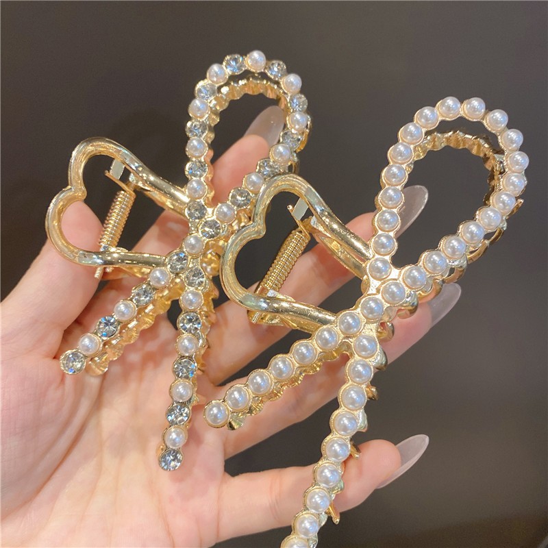 JEPIT BESAR PERMATA-MUTIARA / JEPITAN RAMBUT WANITA / JEPIT BESI IMPOR