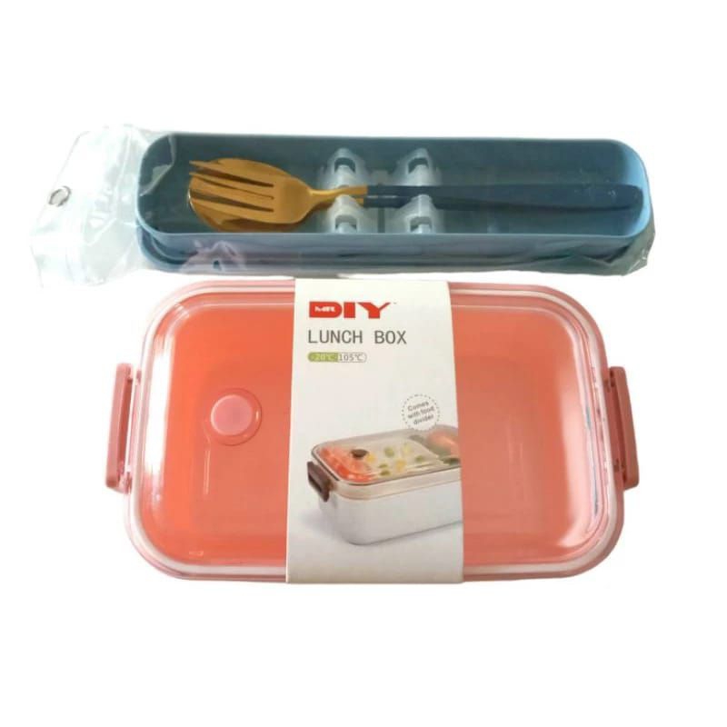 MR DIY SET BENTO LUNCH BOX + SENDOK GARPU SET ALAT MAKAN