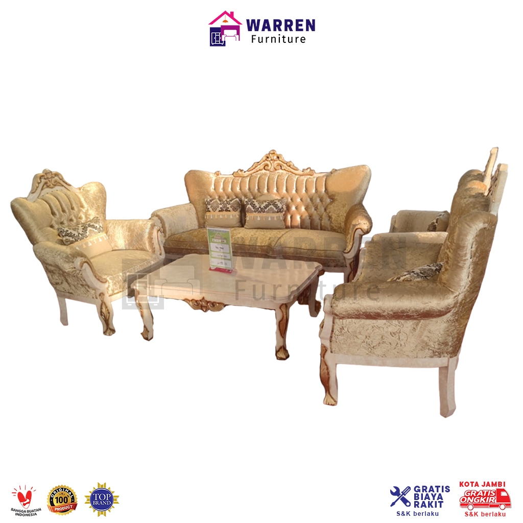Sofa / Kursi Tamu Kayu Jati Eropa 3111 Marmer