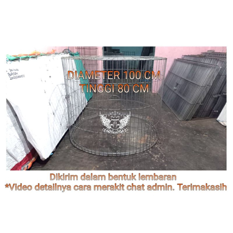 KANDANG AYAM GALVANIS DIAMETER 100 CM × TINGGI 80 CM BULAT