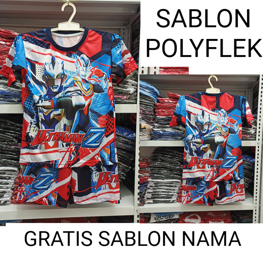 Setelan baju  ultraman /baju kaos ultraman printing