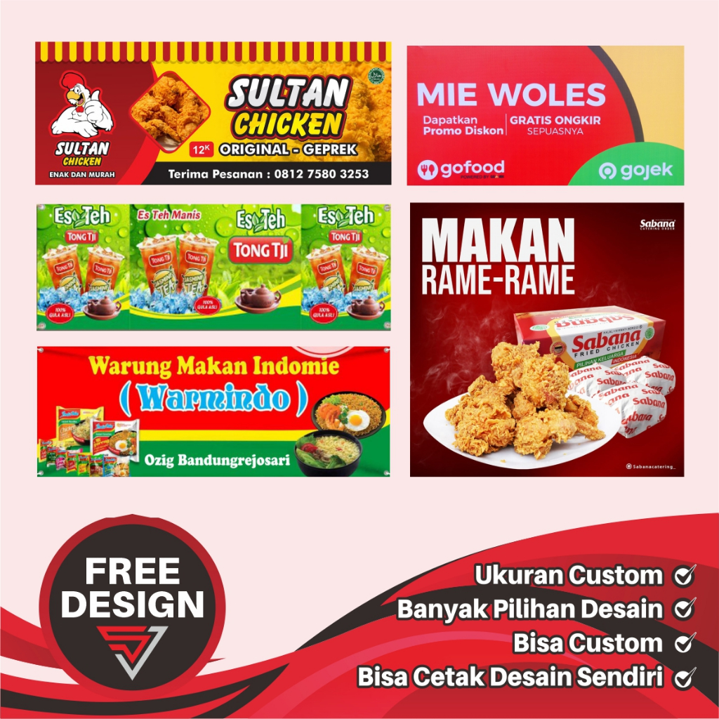 FREE DESAIN CETAK SPANDUK BANNER BACKDROP BACKROUND UKURAN CUSTOM Ukuran Besar Ukuran Kecil Ukuran 2