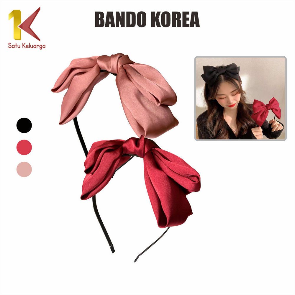 Satu Keluarga Bando Korea Model Pita Satin C1012 Bando Pita Besar Headband Aksesoris Rambut Fashion 