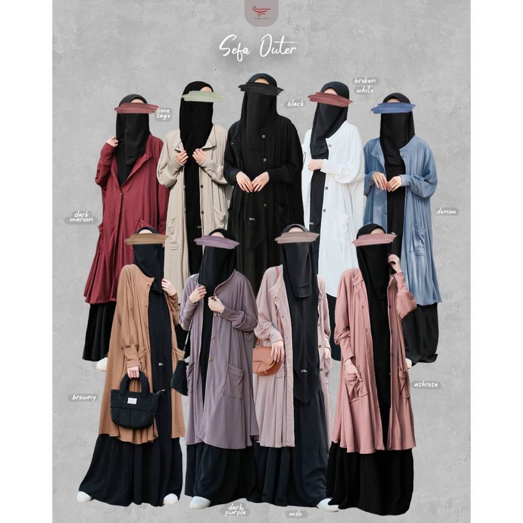 Sefa Long Outer by Khumaira Syar'i | Long Outer Muslimah | Cardigan
