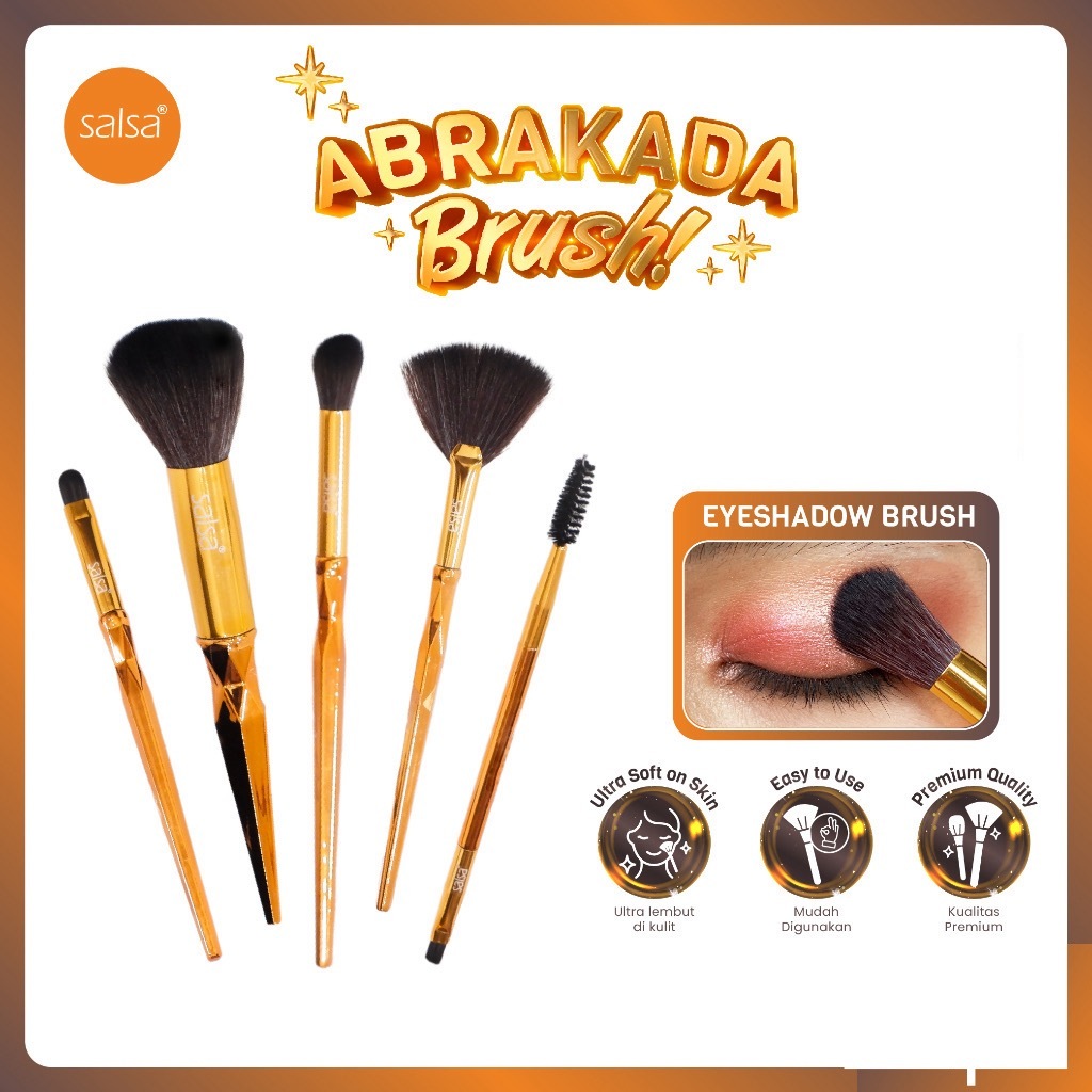 SALSA Abrakada Brush Full Set / Indonesia Kuas Makeup / Powder Shadow Fan Foundation Small Angled Ex