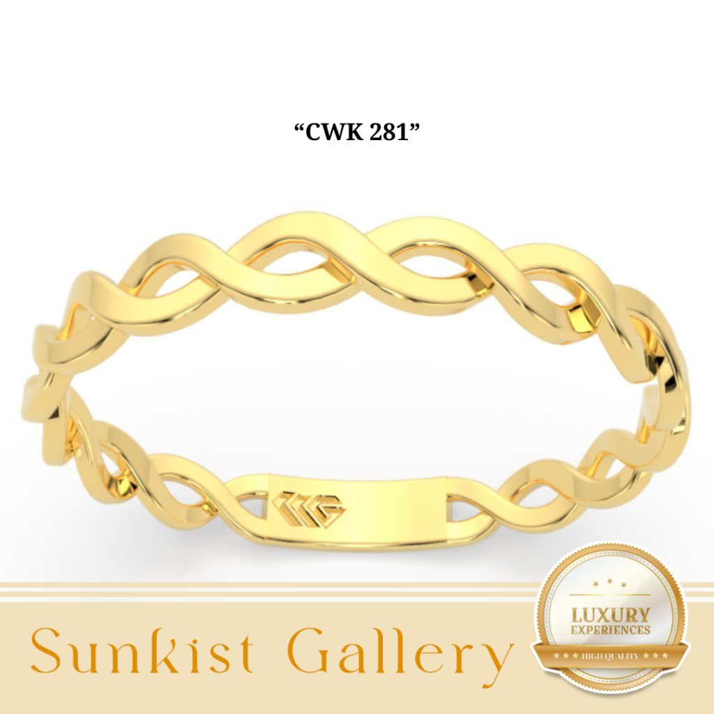 CINCIN WANITA TERBARU KADAR 6K(300), 8K(375) & 16K(700) CINCIN EMAS ASLI MODEL SPIRAL KODE CK 281