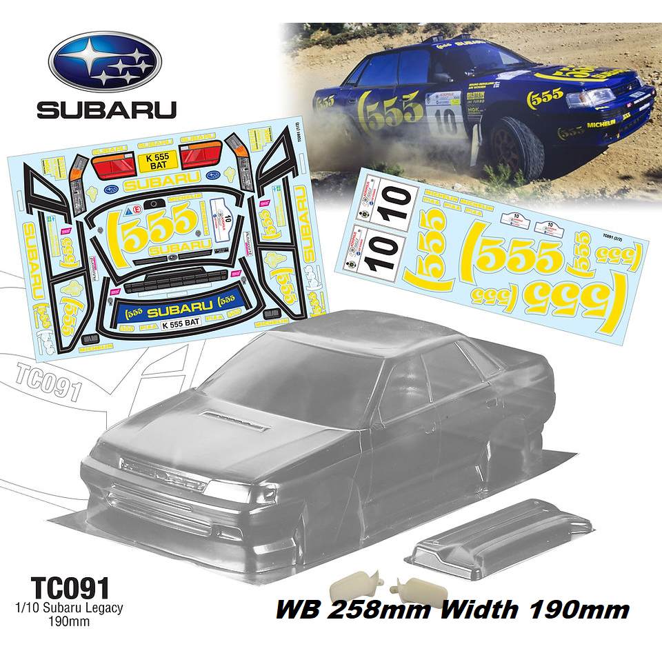 Team C Subaru Legacy 1/10 Clear Body Shell Rc Drift Rally