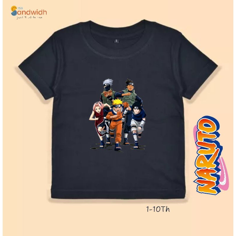 Kaos Anak Naruto 1-10 tahun hitam