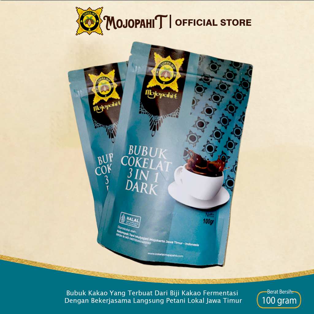 

Cokelat Mojopahit || Bubuk Cokelat 3in1 Dark 100 gram